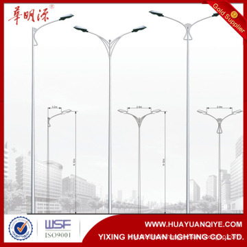 electric street lighting pole with single arm or double arms